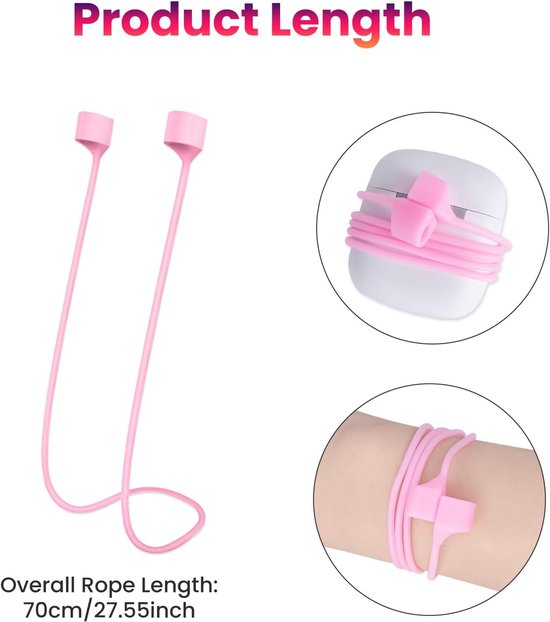 Anti-Lost Bandjes, 3 Stks Zachte Siliconen Sport Oordopjes Lanyard voor AirPods & Andere Hoofdtelefoons — afbeelding 2