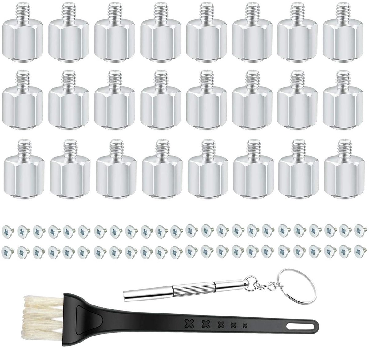 24 Set PC Moederbord Kit - M.2 Standoff, Schroefset (inclusief schroevendraaier en reinigingsborstel)