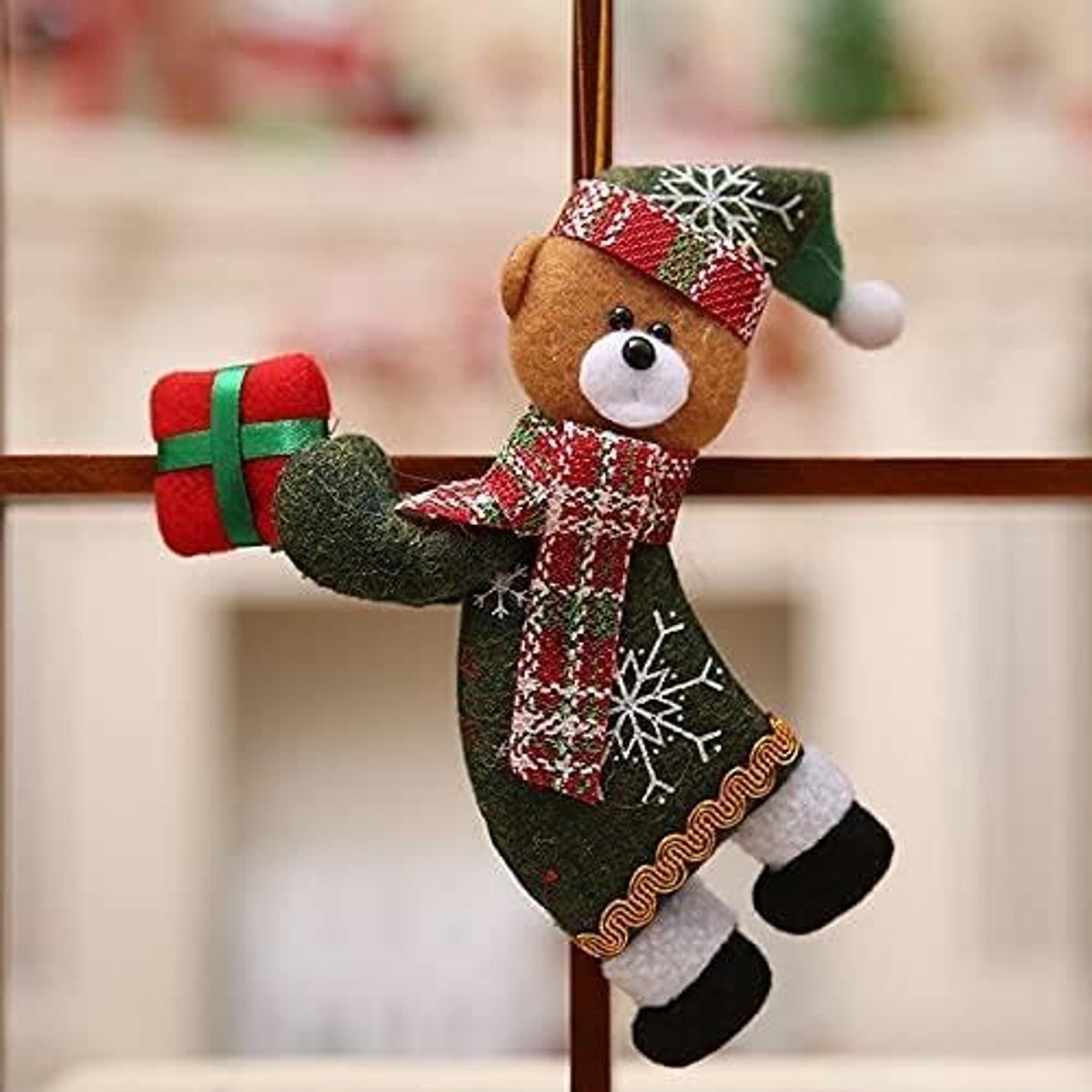 Kunstkerstboom Nieuwjaar schattige kerstpoppen Santa Claus/Snowman/Eland Noel Kerstboomdecoratie for Home Xmas Kids Gift (Color : Dark Gray)