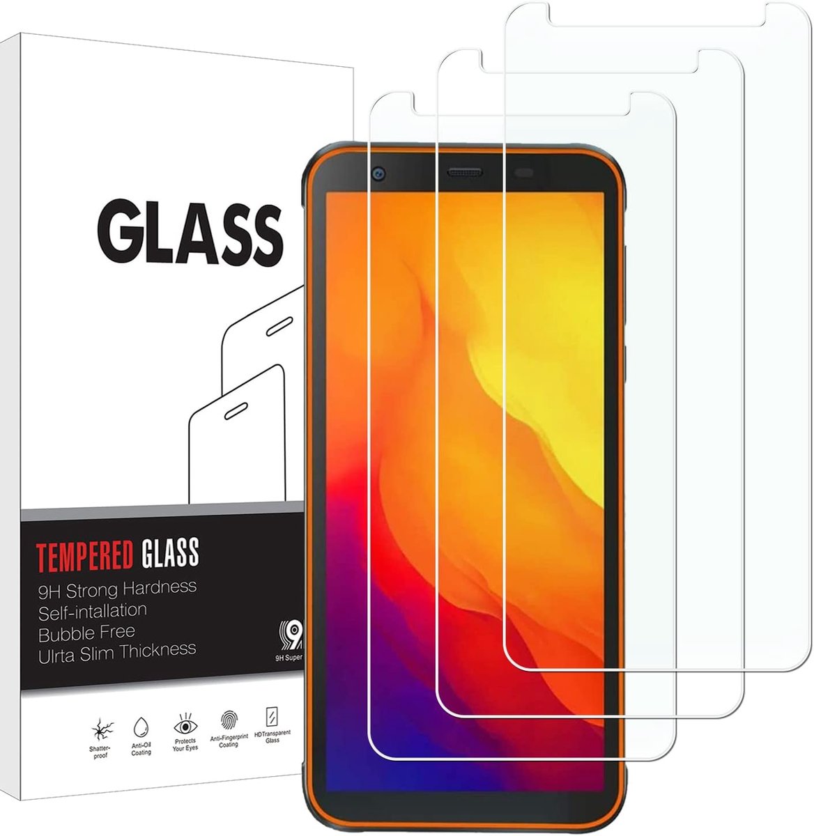 Beschermfolie voor Blackview BV6300 Pro, pantserbescherming, glasbeschermfolie, 9H-hardheid, krasbestendig, anti-luchtbellen, anti-vingerafdruk, HD-helder, compatibel met Blackview BV6300 Pro,