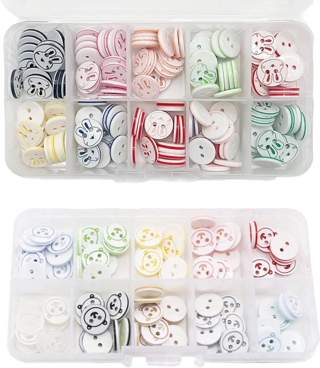 Knopen 300 stks Multicolor Knopen met Konijn & Beer Ontwerp voor Kinderen DIY Handgemaakte Kleding Naaien Breien Decoratie