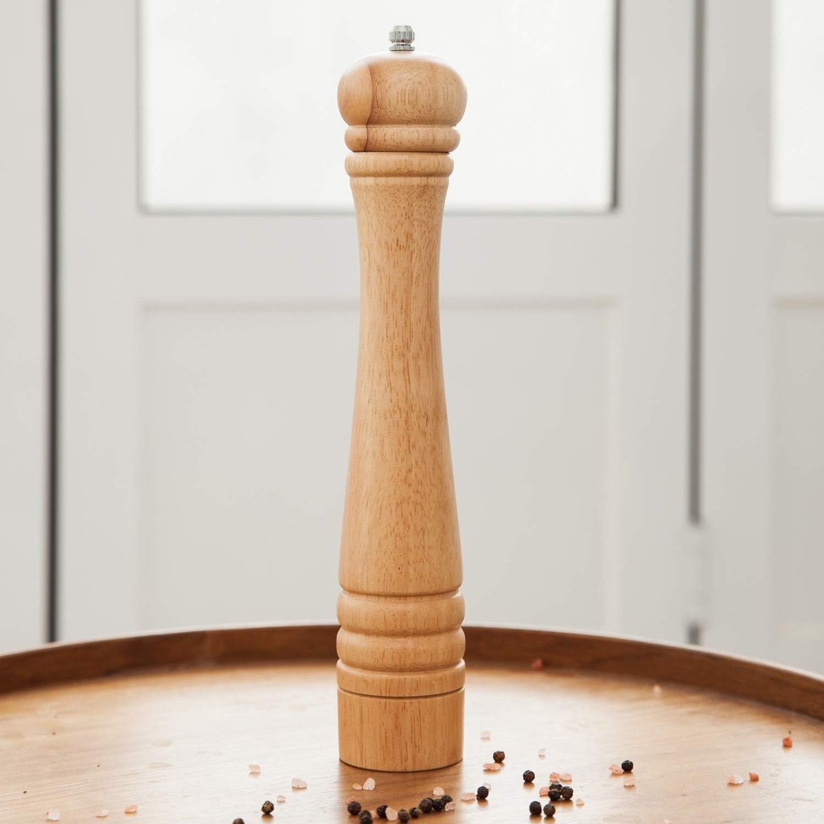 Pepermolen, Zoutmolen, Harde & Verstelbare Keramische Molen, Rubber hout, 30 cm Hoogte