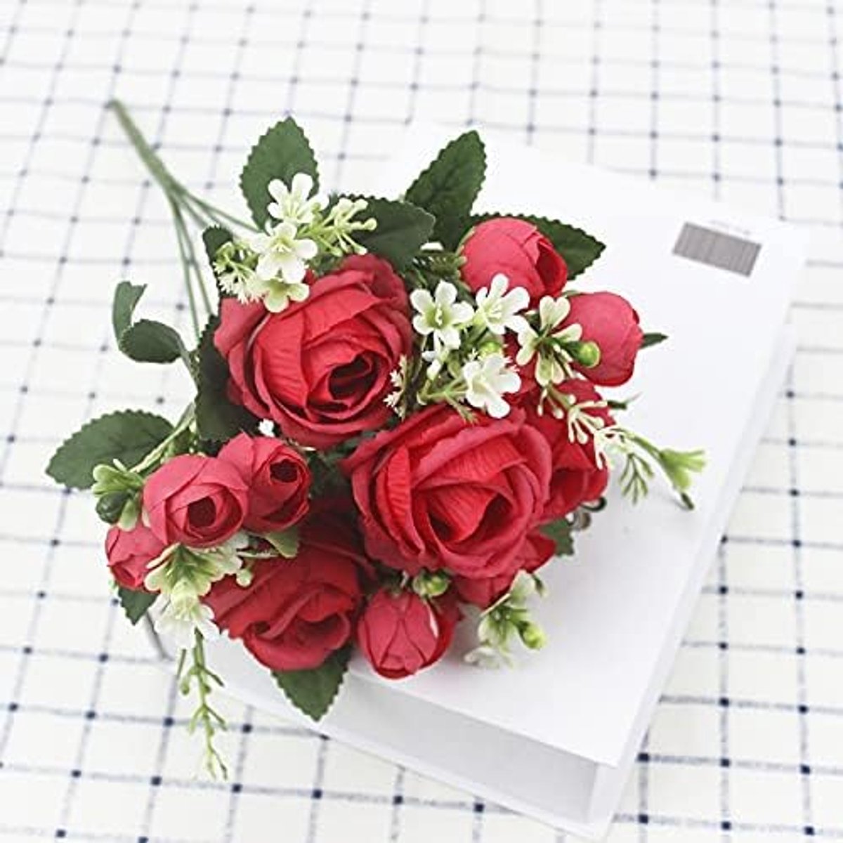 Nepbloemen Aantal van prachtige kunstmatige pioenrozen zijde bloemen Diy Home Garden Party bruiloft decoratie kunstbloemen kunstbloem (Color : Red)