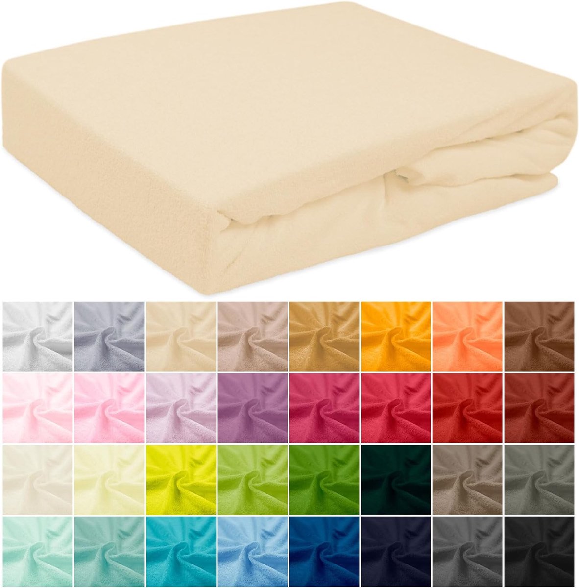 hoeslaken, zacht hoeslaken met elastiek, hoog gramgewicht 155 g/m², matrashoogte tot 20 cm (lichtbeige, 200 x 220)