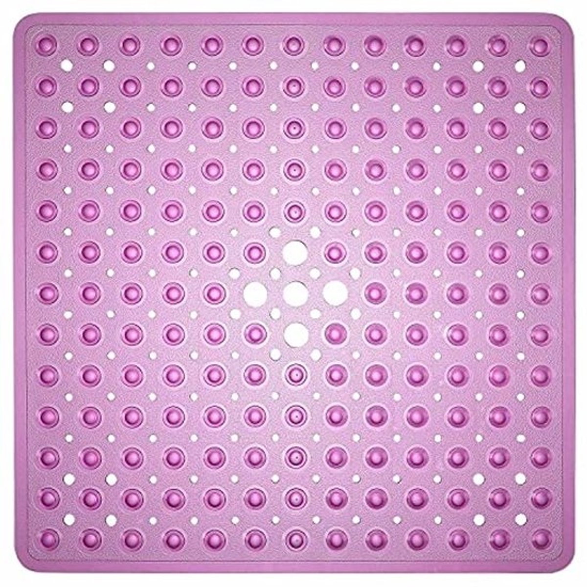 Douchemat Vierkant 53,3 x 53,3 cm - Antislip, Wasbaar met Zuignappen en Afvoergaten - Perfect voor de Badkamer