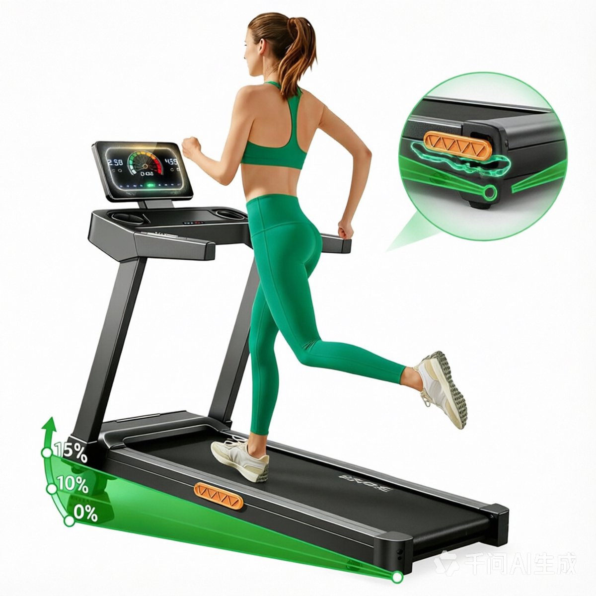 ROBORE L20 Loopband 2026 - Inklapbaar, 3,5PK Borstelloze Motor, 14 km/u, Helling tot 15%, Hartslagmeting, 180kg, LED Aanraakscherm, Demping, Zwart