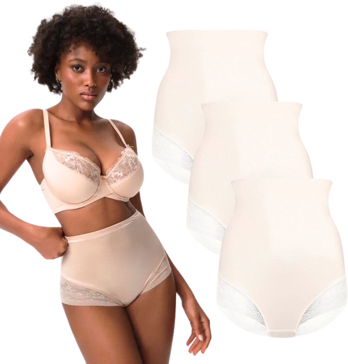 ESOTIQ Slim 39231 - Corrigerend ondergoed - Zeer hoge taille - Naadloos - Set van 3