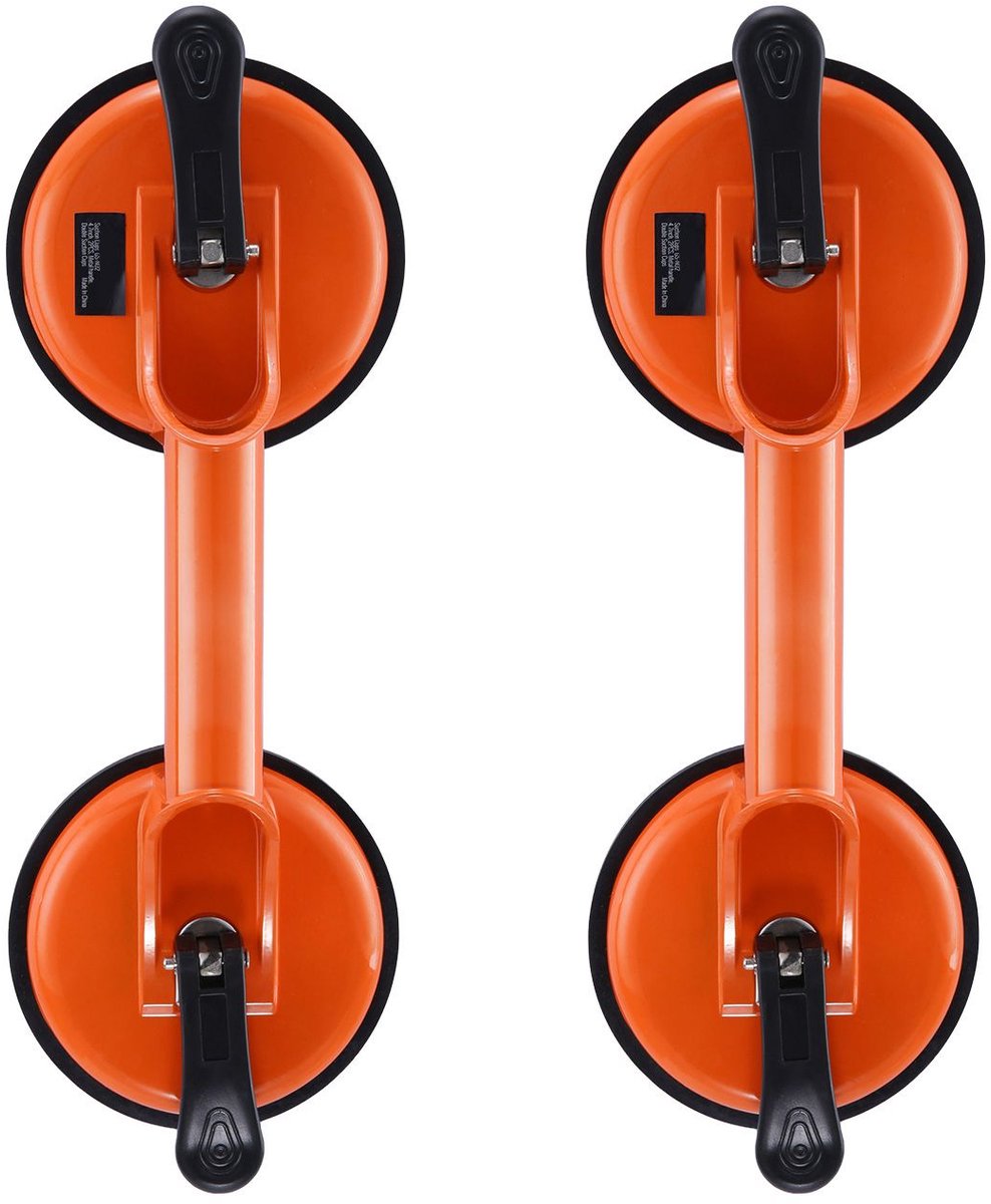 Glazen zuignap, 11,9 cm, 2 stuks, draagvermogen 149,7 kg, vacuümzuignap met aluminium handvat, zware industriële zuignap voor het tillen van glas, graniet, tegels, metaal en houten panelen.