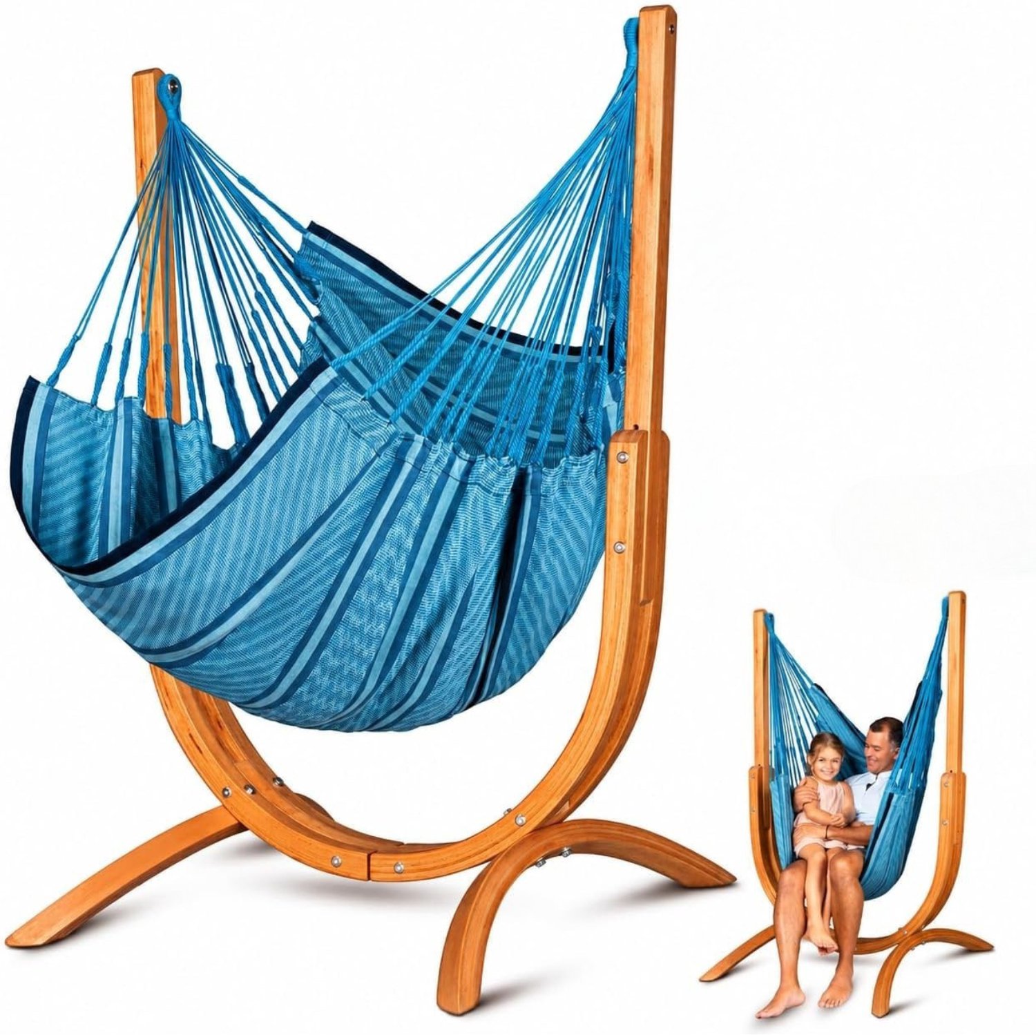 Vantivo® Egg Hangstoel - Hangstoel met Standaard - Chair voor Binnen en Buiten - Blauwe zebra