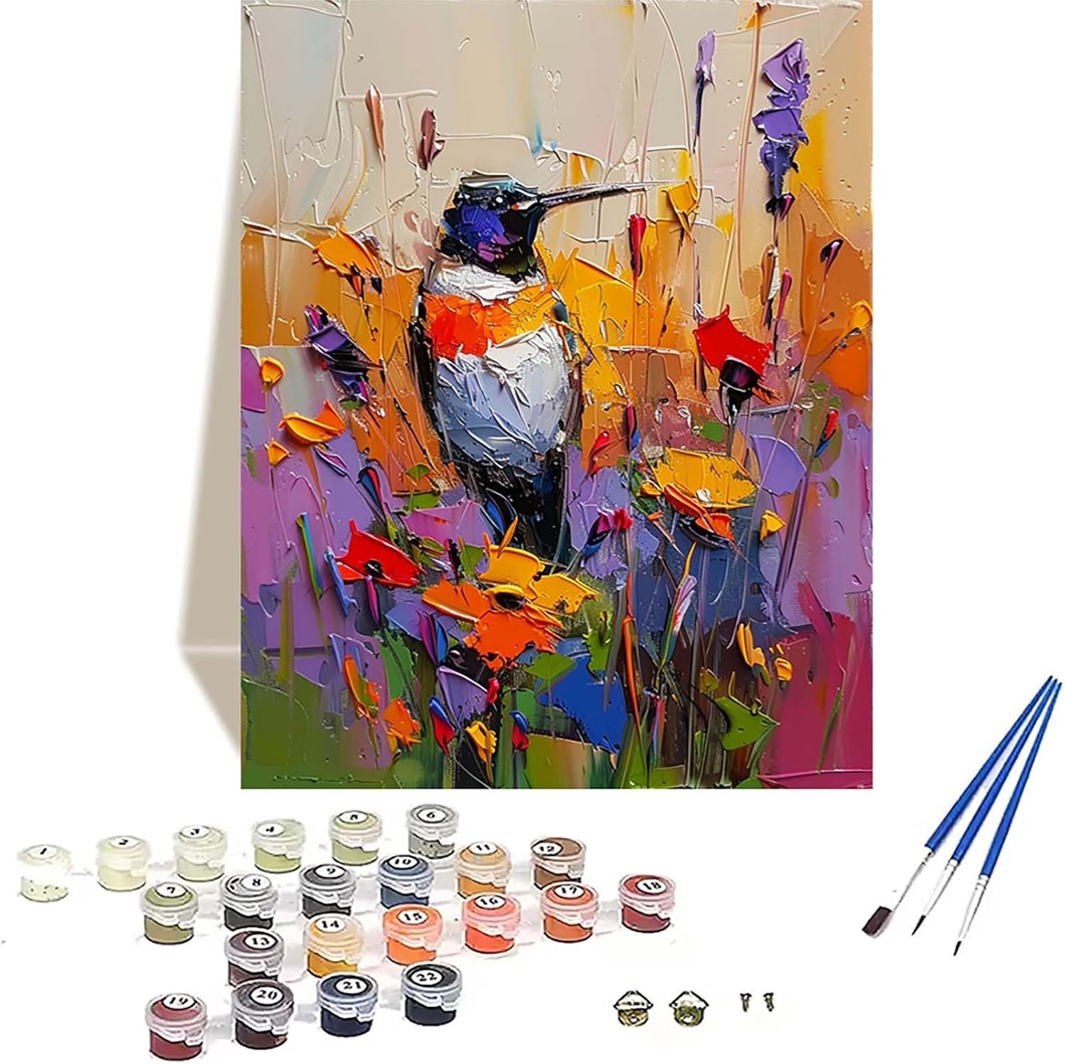 Verf op nummer 30,5 x 40 cm - vogelverf op nummerset - doe-het-zelf schilderen voor volwassenen - ServiceTopper