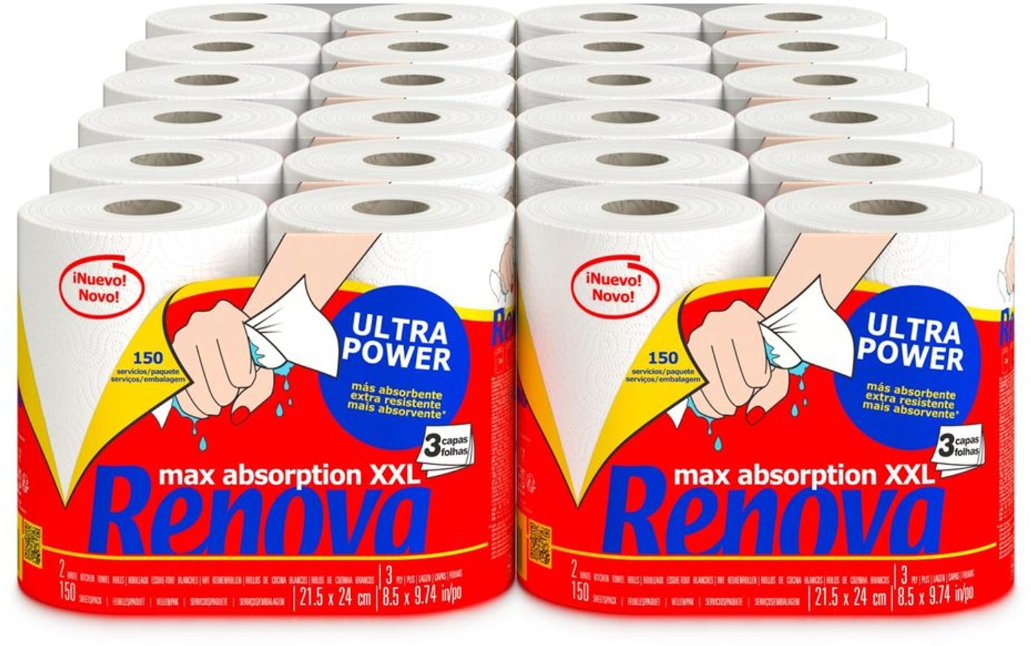 Keukenrol XXL - 24 Stuks, 3-Lagig en Absorberend