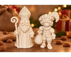 ByNanc - Sinterklaas en Piet Decoratie Set 3D geprint– 2 Stuks – Sfeervolle Beeldjes – Sinterklaasfeest – Woondecoratie