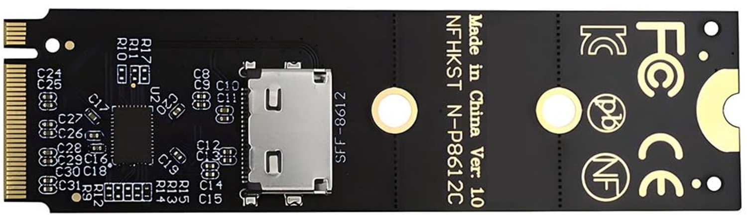 2280 M.2 M-key NVME PCI-E4.0 naar SFF-8612 Oculink Host Adapter met Redriver voor U.2 SSD eGPU