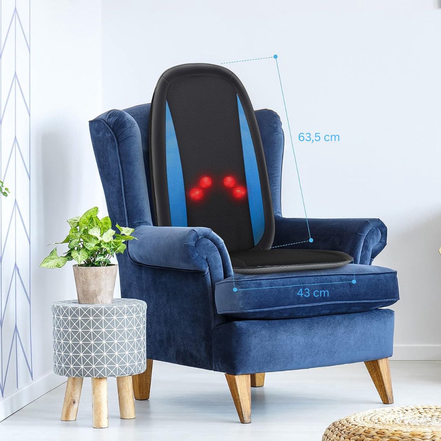 Vantivo® Massage Apparaat - Massagematras - Massagekussen-Zwart met blauw