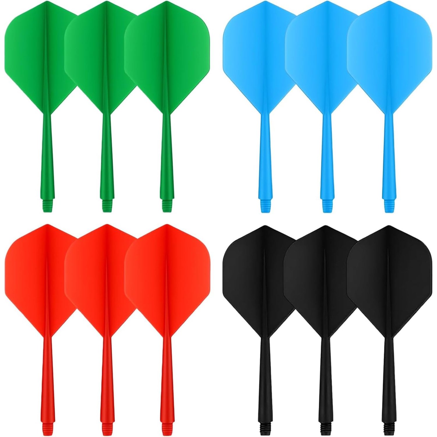 Set van 12 Dart Flights met Schaft voor Dartspellen