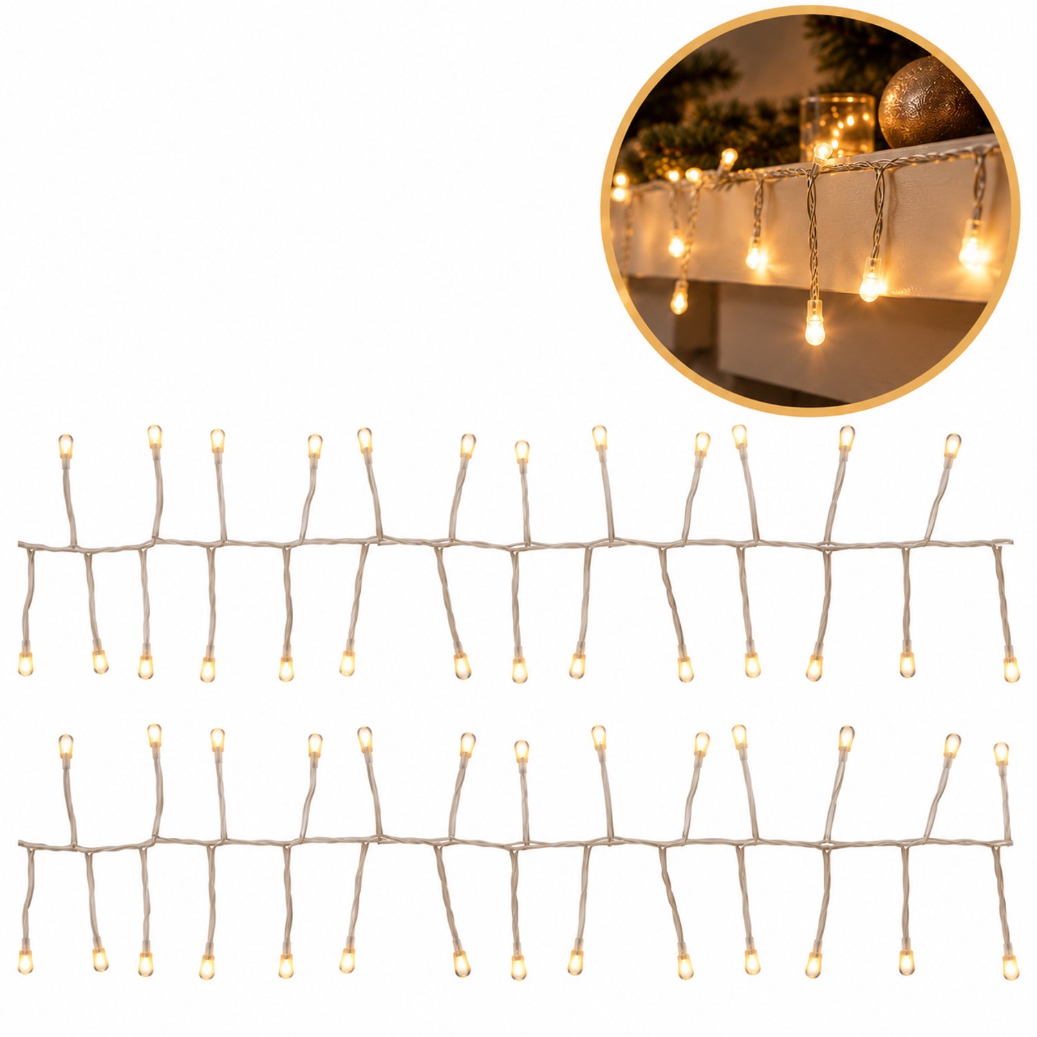 Omid Home Clusterverlichting - Kerstverlichting - 100 Leds - Voor Binnen & Buiten - Wit
