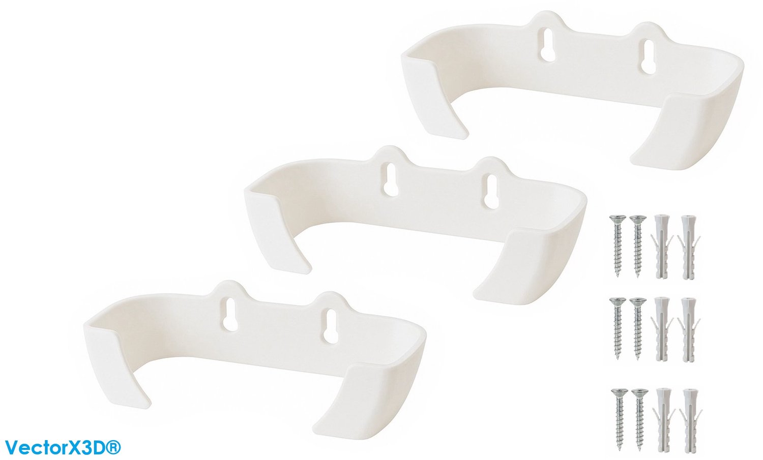 Muurbeugel geschikt voor TP-Link Deco BE25 BE22 (BE5000) Set van Drie Stuks Muur en Plafond houder Wandhouder | Muurhouder | Wall Mount Beugel - Inclusief Bevestigingsmateriaal - Nederlands Ontwerp - Wit - VectorX3D® - 3 Stuks