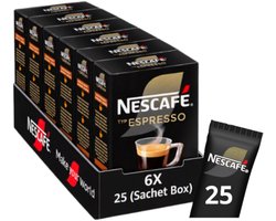 Nescafé Gold Espresso oploskoffie - 6 doosjes x 25 zakjes