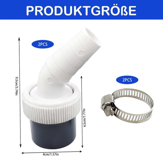 Afvoeradapter 2 Stuks - Ø 18-24 mm - Afvoer 40 mm Buis - Slangklem - Vaatwasser/Droger - Eenvoudige Installatie - Afvoerconnector — afbeelding 5