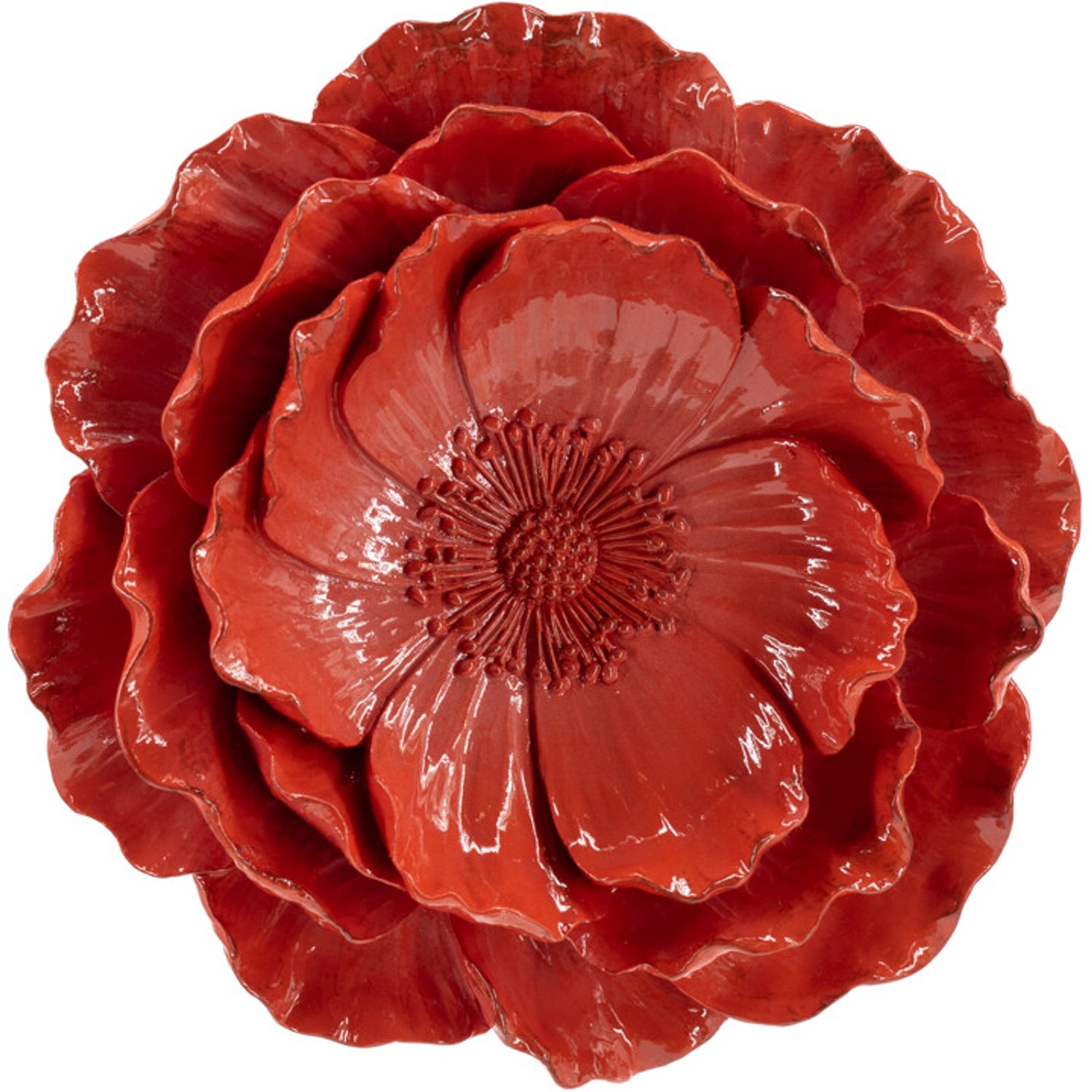 Wanddecoratie bloem Scarlet S burgundy