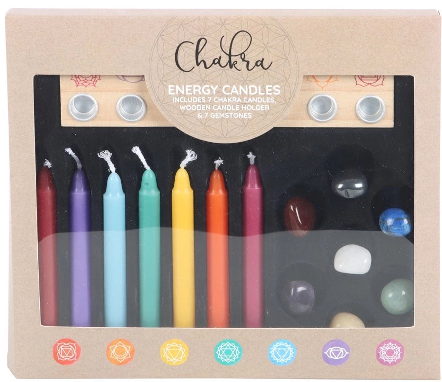 Something Different Chakra Energy Cadeauset met kaarsen en kristallen Zwart