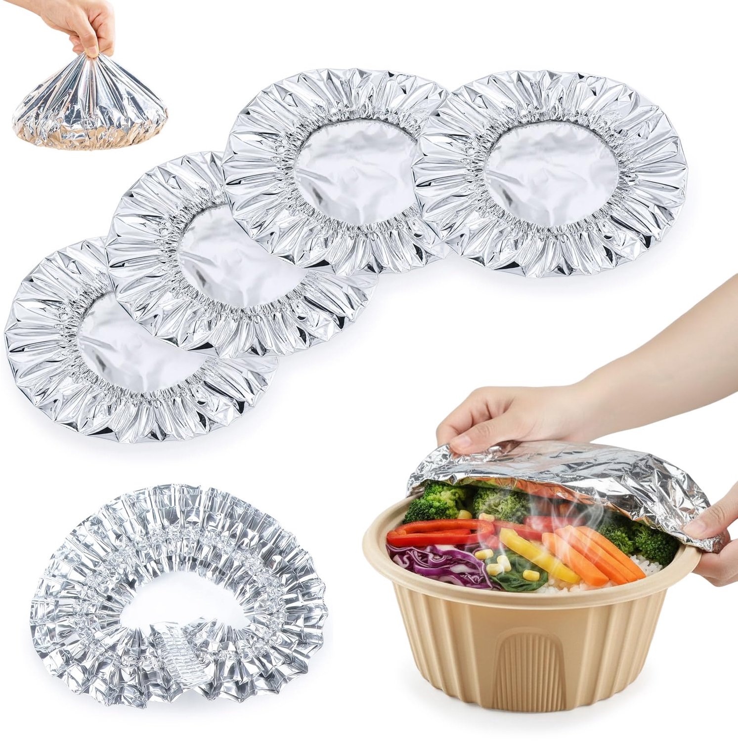 50 Stuks Herbruikbare Aluminium Folie Deksel