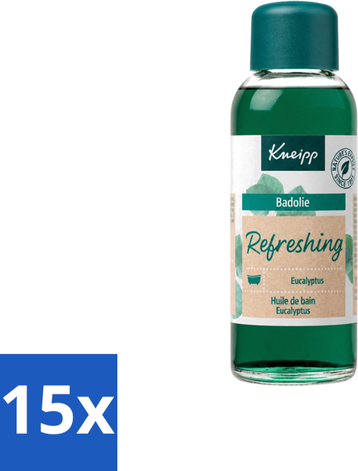 15 x Kneipp - Badolie - Refreshing Eucalyptus - 100 ml - Voordeelverpakking - 15 stuks