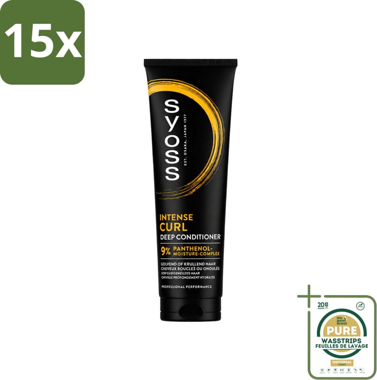 15 x Syoss - Intense Curls - Deep Conditioner - Elastische Krullen - 250 ml - Wasstrips - Krullen Verzorgen - Elastische Krullen - Kruldefinitie - Haar Verzorging - Hydraatatie