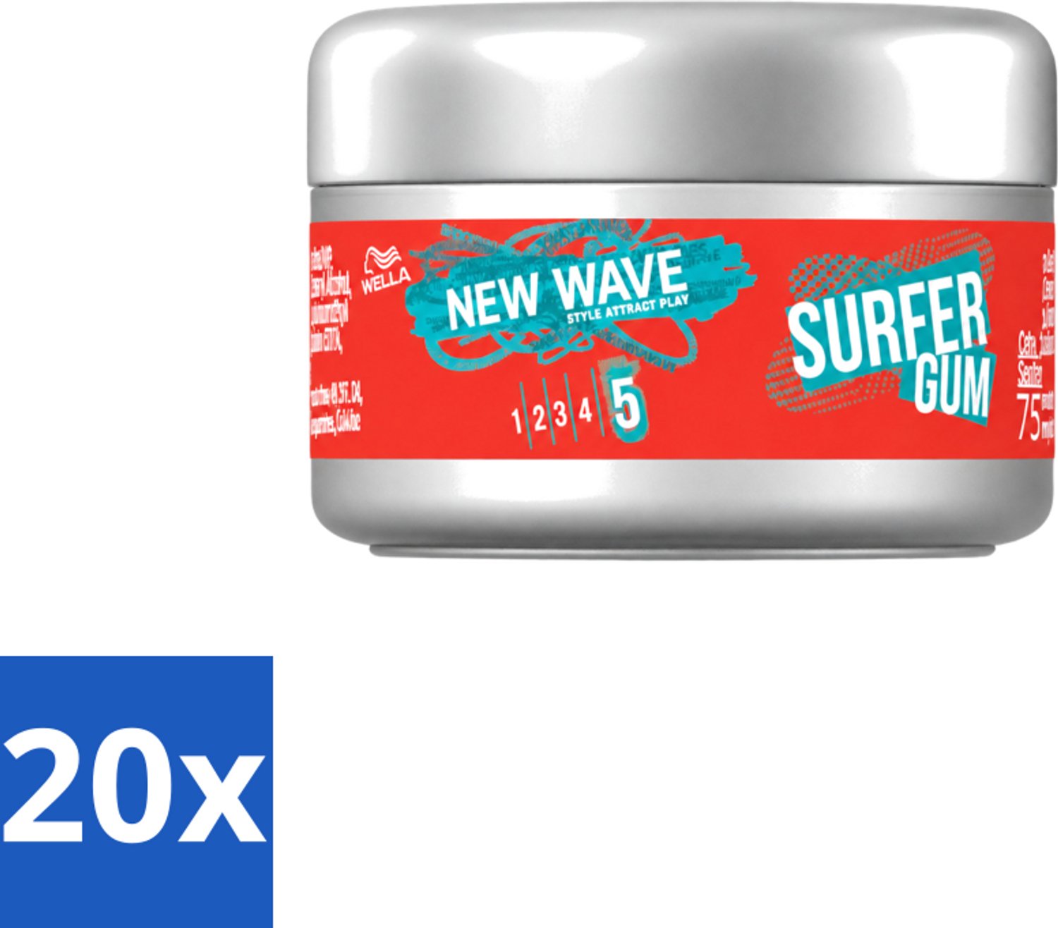 20 x Wella – New Wave Ultimate Effect Surfer Gum - 75 ml - Voordeelverpakking - 20 stuks