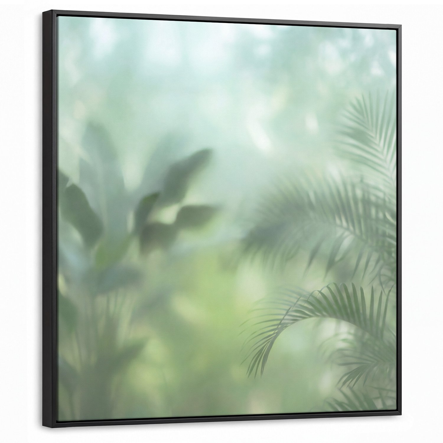Canvas Schilderij met Baklijst - Natuur - Vervaagd - Groen - Abstract - Modern