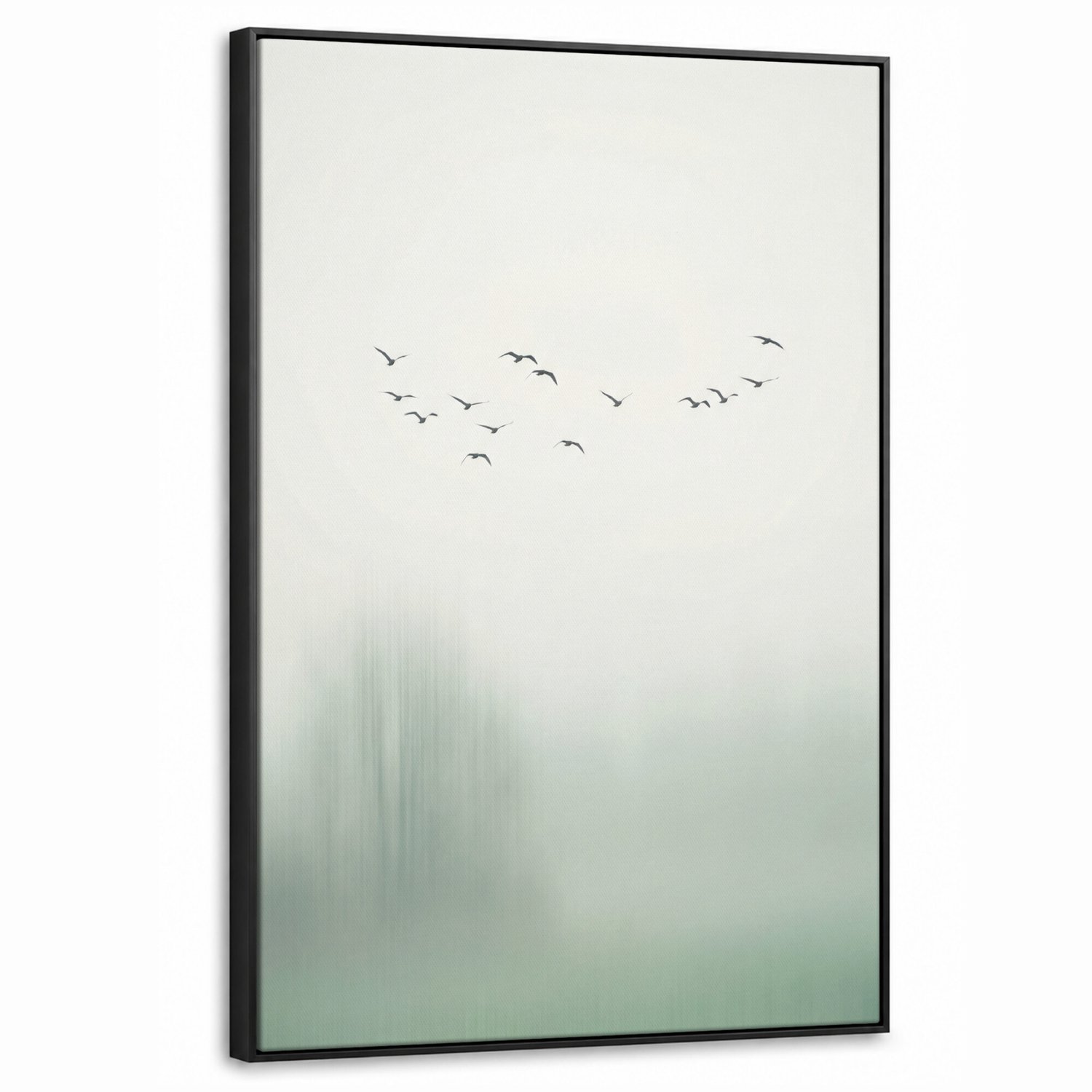 Canvas Schilderij met Baklijst - Vogel - Vlucht - Natuur - Minimalistisch