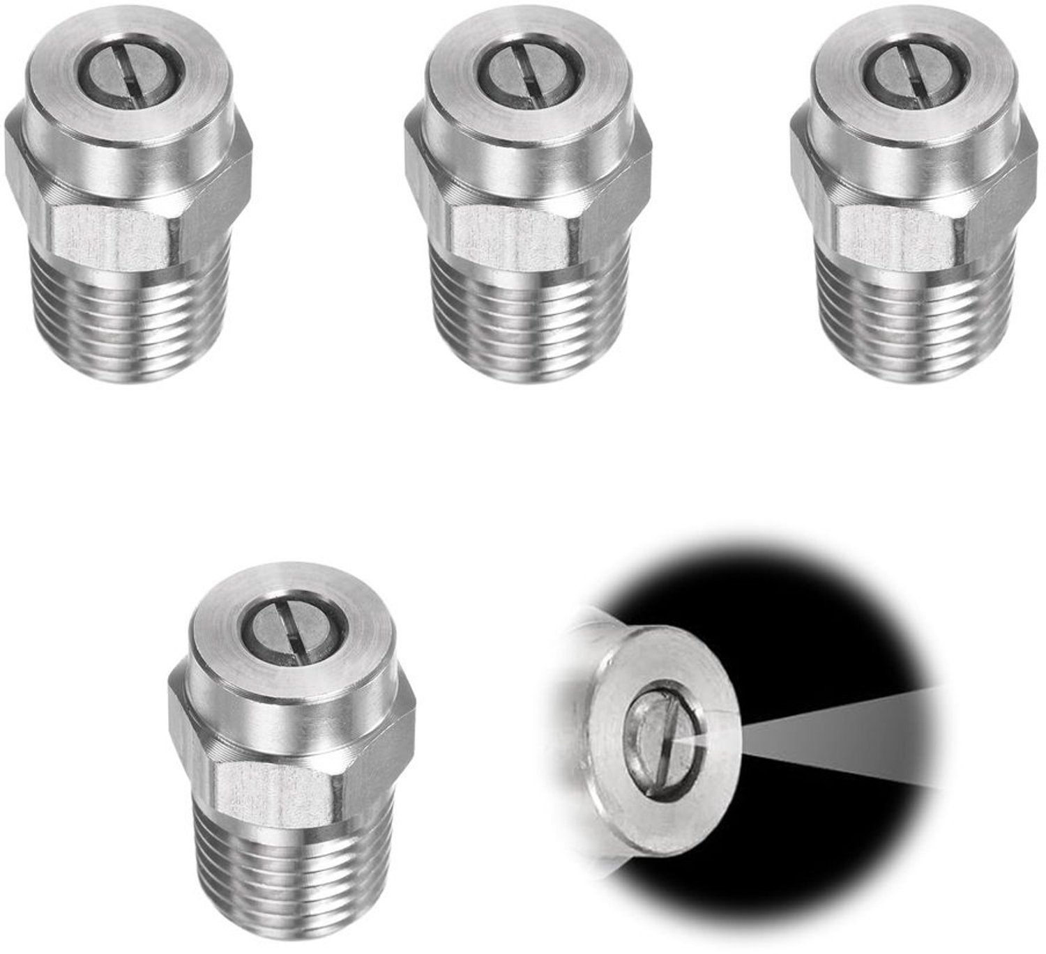 Sproeimondstuk 25 Graden - 1/4 Inch NPT - Opening 1,236 mm - Roestvrij Staal - Hogedrukreiniger - Ideaal Accessoire - Hogedrukreiniger Mondstuk