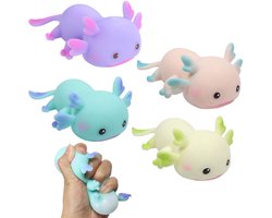 Set van 4 Axolotl Squeeze Toys voor Stressverlichting