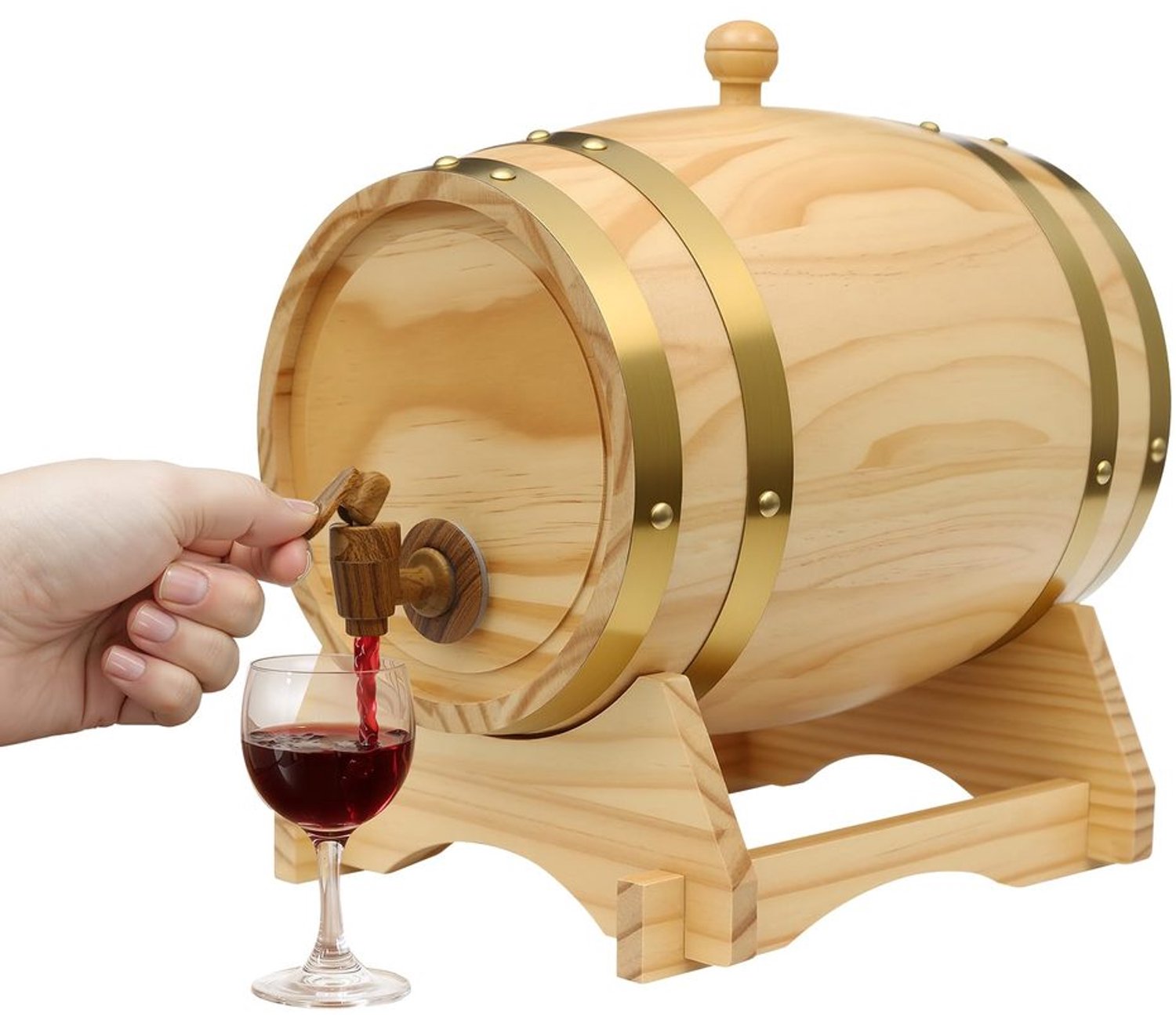 Houten Wijnvat - 5 Liter met Kraan en Standaard
