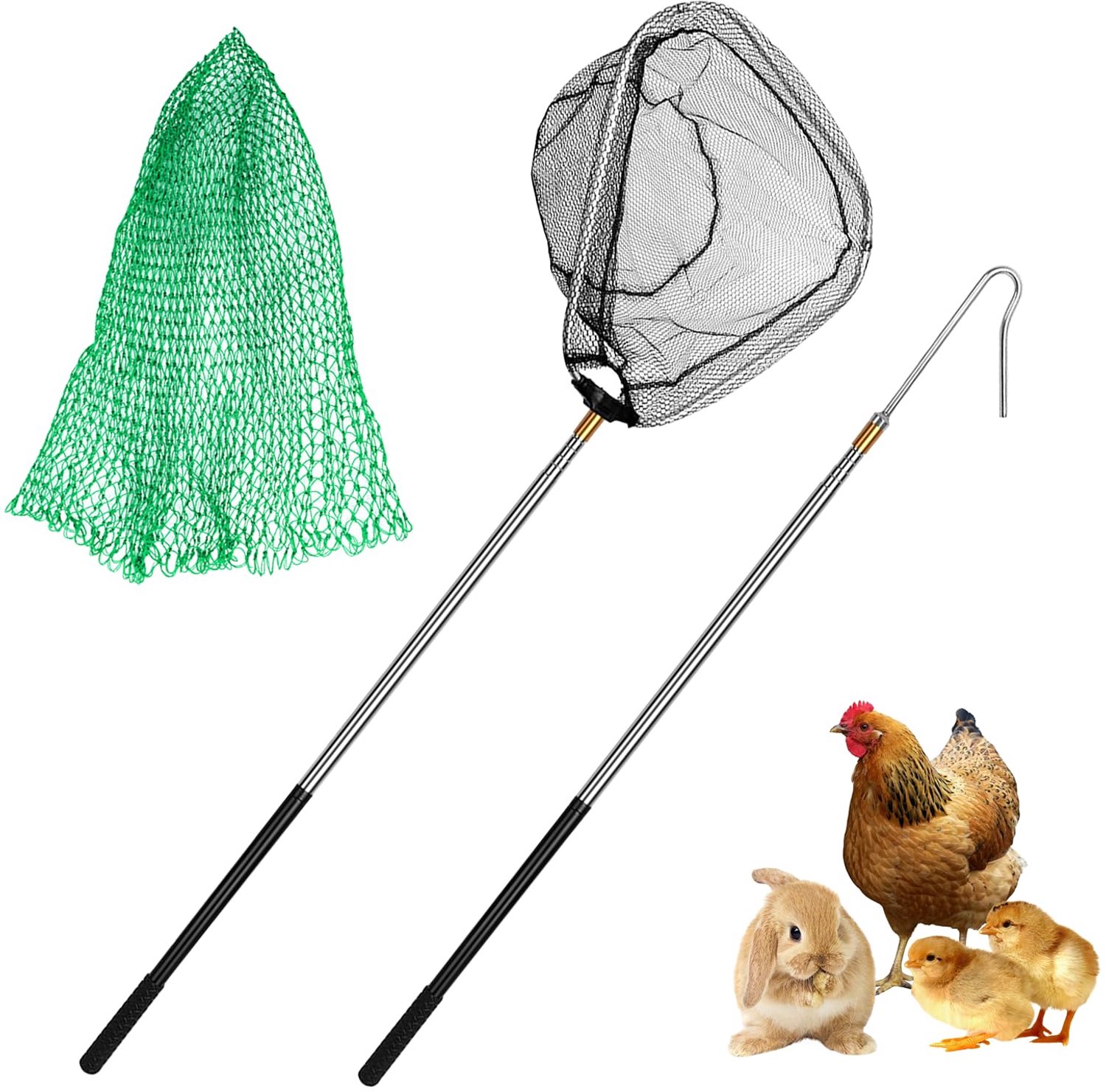 Set van 4 Retractable Chicken Catchers met Net