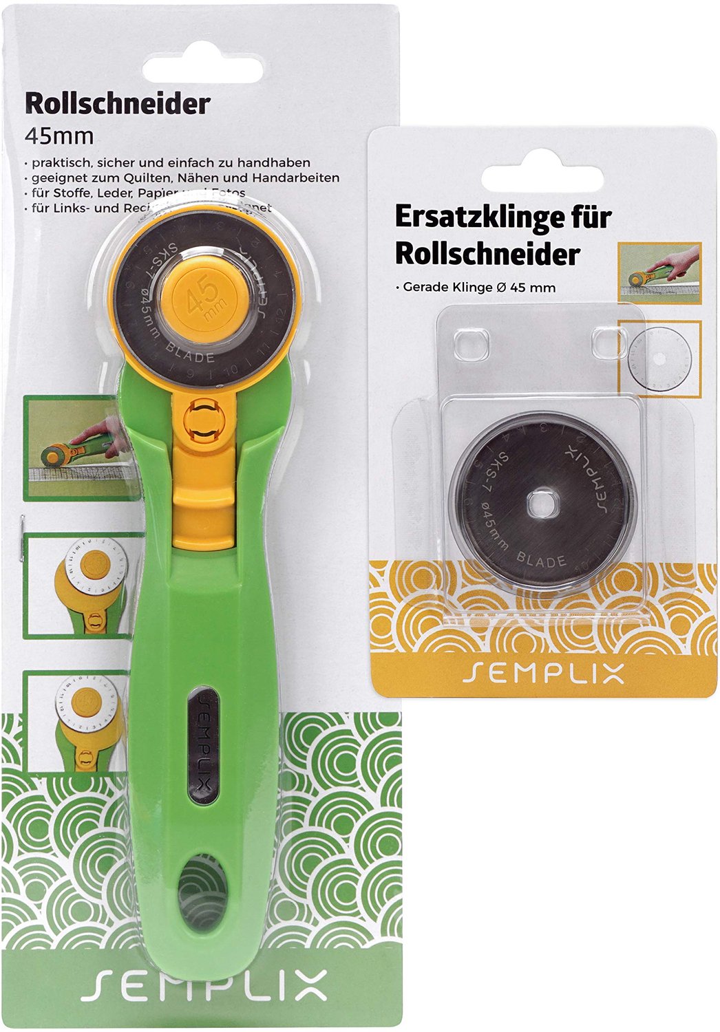 Roller Cutter met Vervangmes - Ø 45 mm - Groen