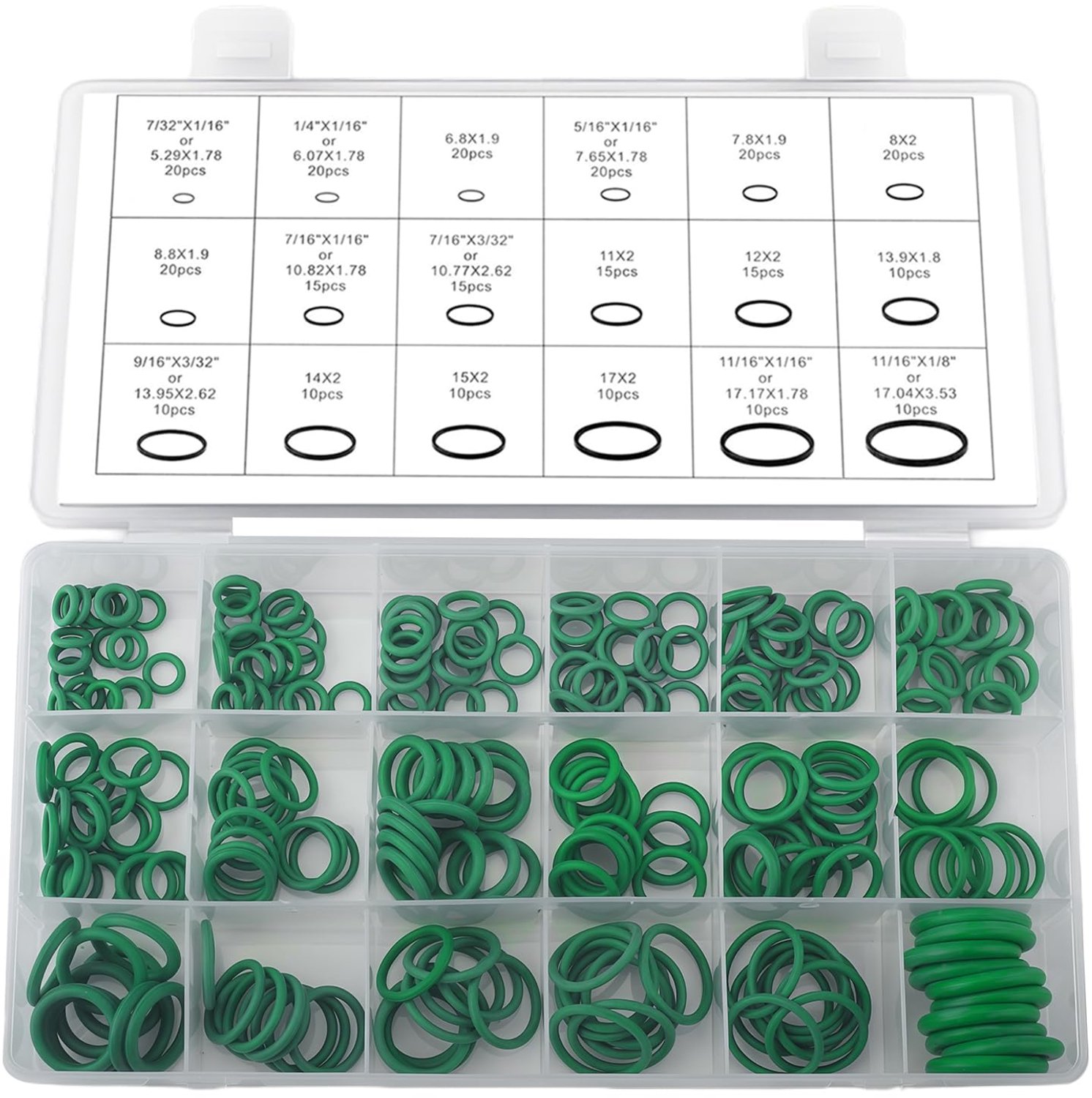 Set van 270 Rubberen Torische Sealingringen voor Auto