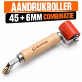 Aandrukroller combi 45mm/6mm – Met houten handvat – Voor EPDM, folie, vloer & behang