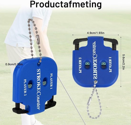 Golf Slagentellers - Scoreteller Klikker - Golf Training - Dubbele Speler Teller - 2 Stuks - Blauw van GOLF — afbeelding 5