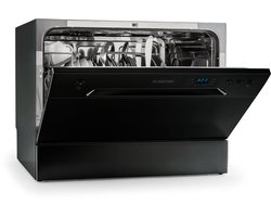 Klarstein Vaatwasser Amazonia 6 - Mini - Vrijstaand - Afwasmachine - 6 Programma's - 55 x 43,5 x 49,5 cm - Zwart - Tafelvaatwasser - 6 Maatgedekken 49 dB 50 cm 1380W - AquaStop Inbouw - glas - Dishwasher - Vaatwasmachine