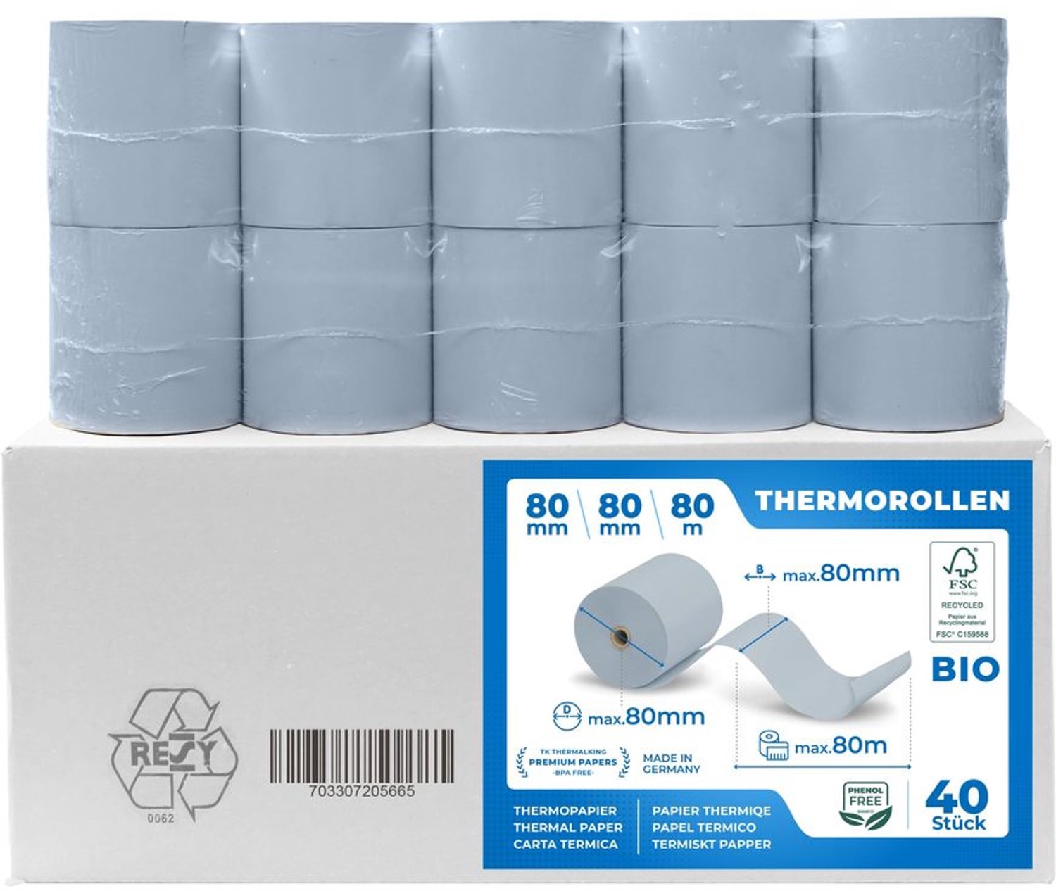 Eco Thermorollen 80 mm x 80 m voor Kassasystemen