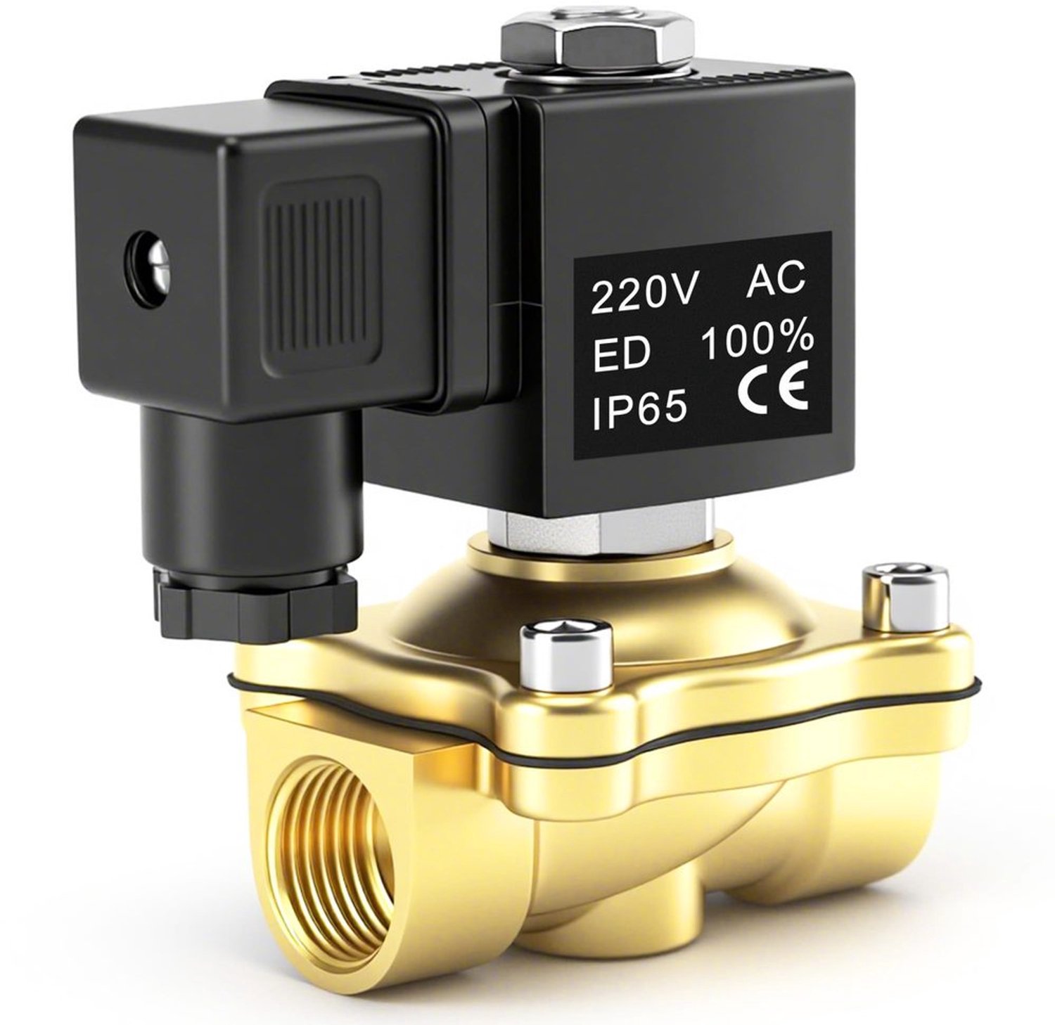 220V AC Solenoidklep van Messing voor Water en Lucht