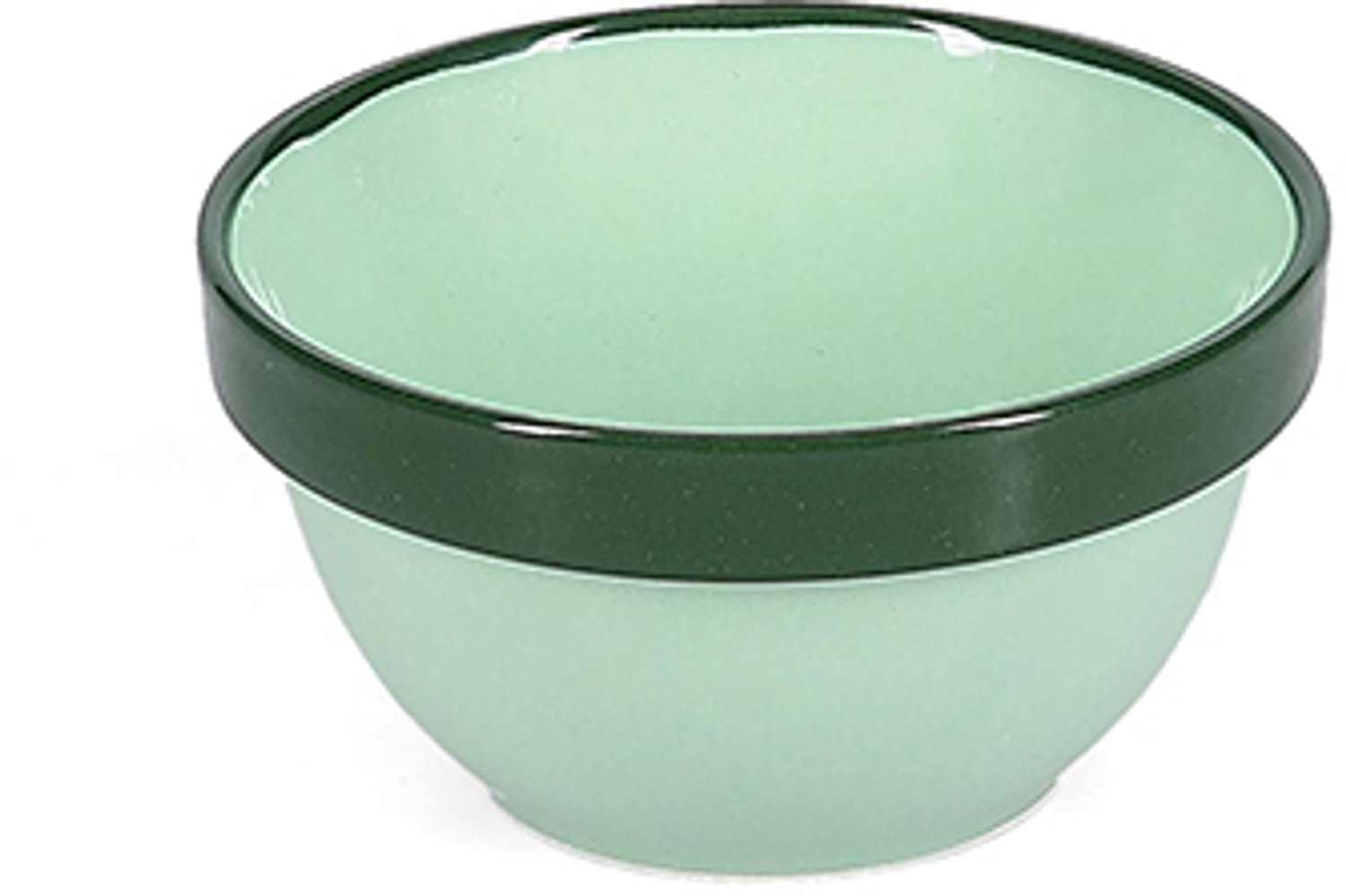 Fameilleur kom 9xH5cm groen Duo set van 4 - stenen serveerkom en schaaltje, voor ontbijt, muesli, soep, dessert, snacks en bijgerechten, vaatwasser- en magnetronbestendig, voedselveilig, servies voor thuis, restaurant en horeca, mooi als cadeau