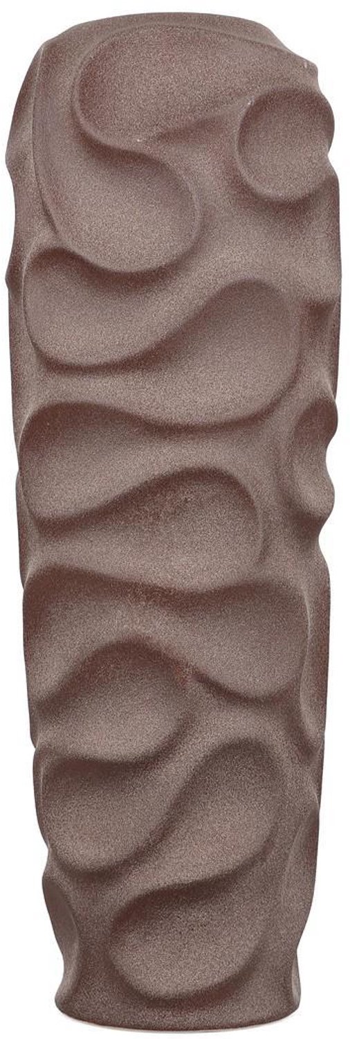 Fameilleur vaas 15xH44cm espresso bruin Rivu - stenen decoratieve bloemenvaas, voor bloemen, takken en droogbloemen, woondecoratie voor modern interieur, mooi als cadeau