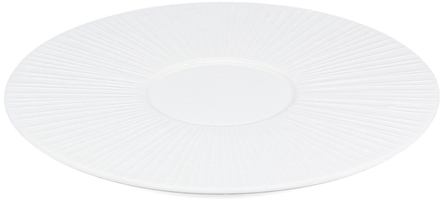 Fameilleur plat bord 29/10cm wit Filora set van 4 - porseleinen eetbord en dinerbord, voor ontbijt, lunch, diner en hoofdgerecht, vaatwasser- en magnetronbestendig, voedselveilig, servies voor thuis, restaurant en horeca, mooi als cadeau