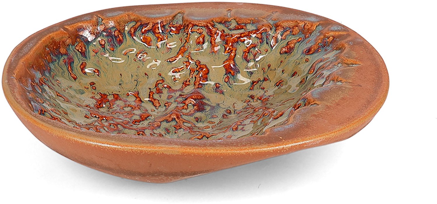Fameilleur kom 25,5xH5cm crab gebrand oranje Icon set van 4 - porseleinen serveerkom en schaaltje, voor ontbijt, muesli, soep, dessert, snacks en bijgerechten, vaatwasser- en magnetronbestendig, voedselveilig, servies voor thuis, restaurant en horeca