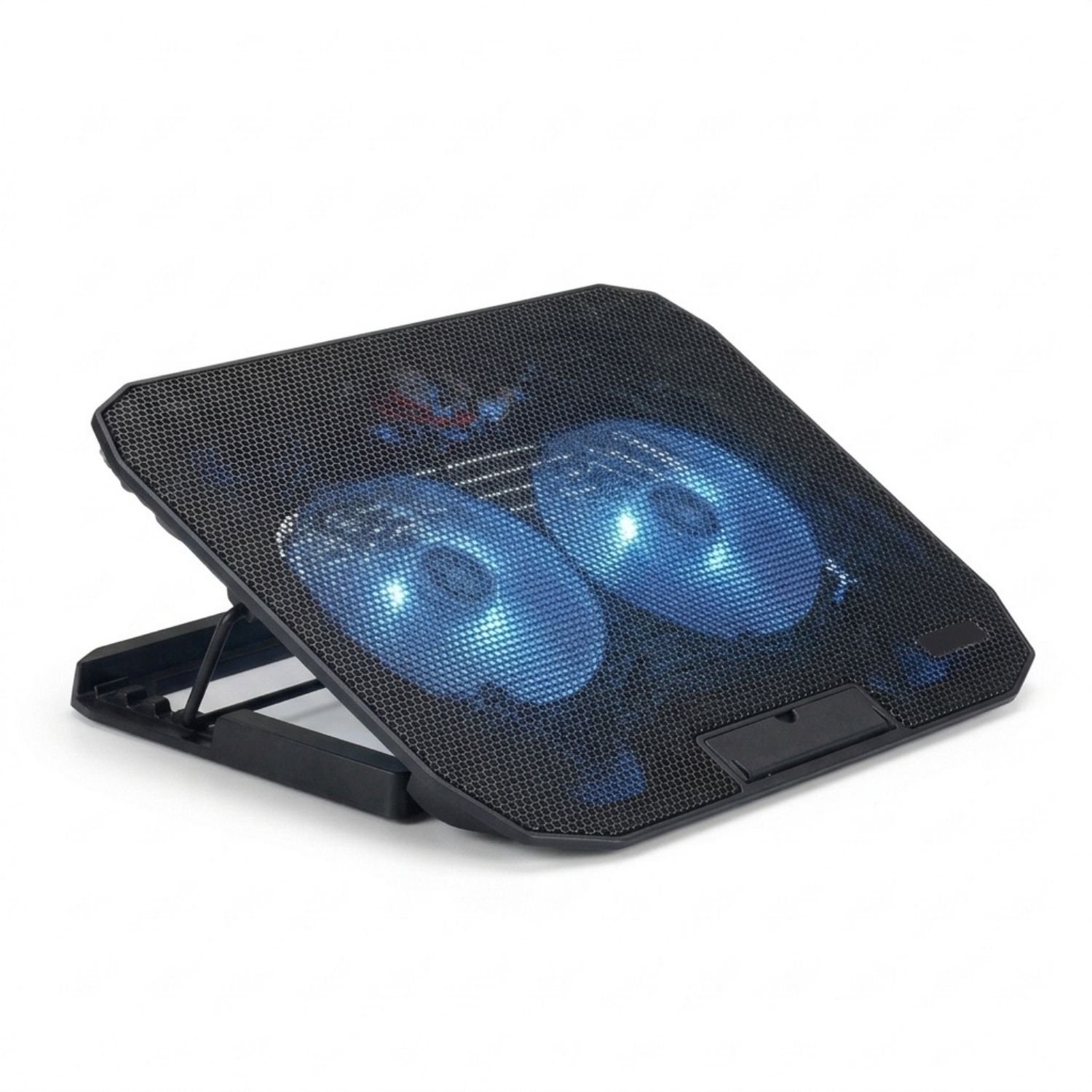 Laptop Cooler - Laptop Stand met Telefoonhouder - Laptop Verhoging - Standaard - Cooling Pad - Led Blauw en Zwart