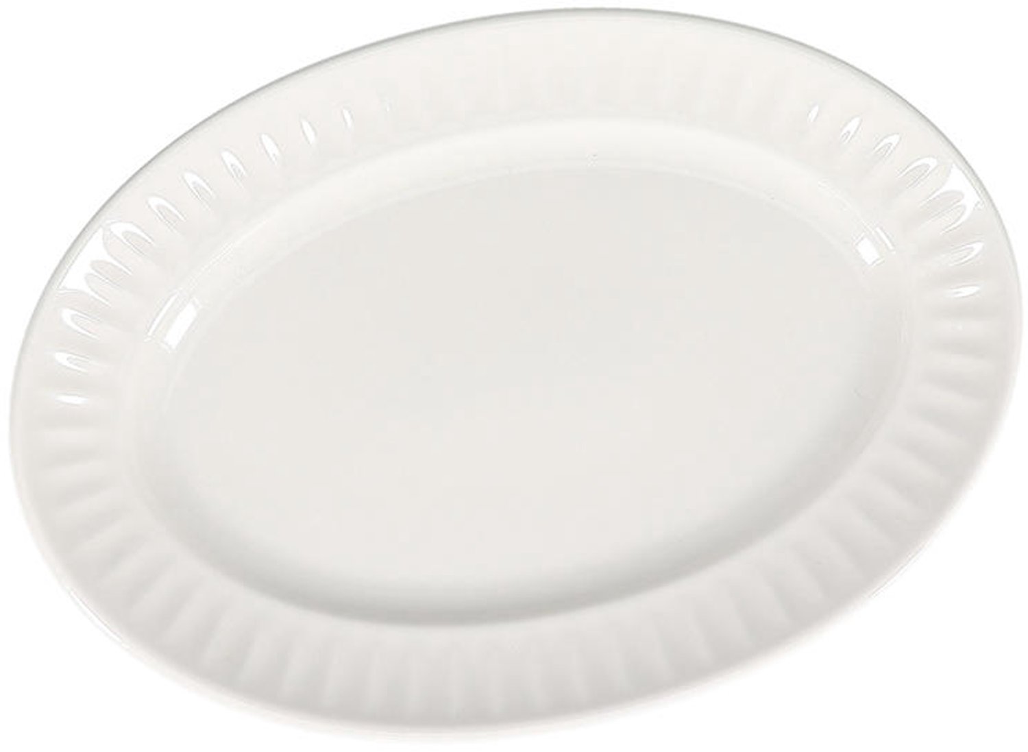Fameilleur serveerschaal 28x19,5cm wit Solar set van 4 - porseleinen schaal om te serveren en delen, voor salades, bijgerechten, fruit en hapjes, vaatwasser- en magnetronbestendig, voedselveilig, servies voor thuis, restaurant en horeca