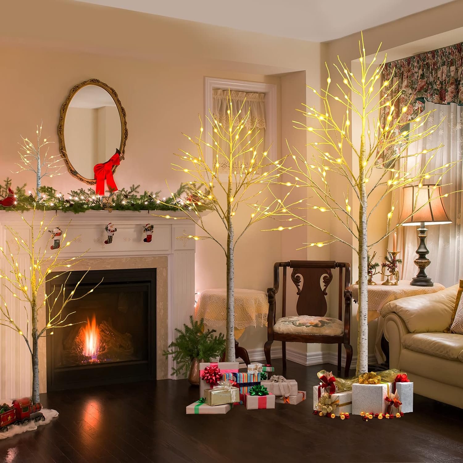 KOMFOTTEU 150 cm led-boom voor binnen - lichtboom voor Kerstmis - met 72 warmwitte ledverlichting - kunstkerstboom kerstdecoratie voor thuis, feest en verjaardag – foto 8