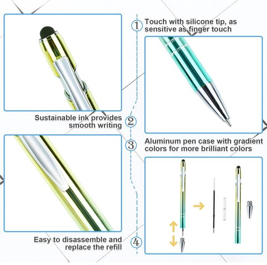 24-delige 2-in-1 Balpen met Stylus — afbeelding 2